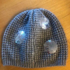 J.CREW CREW CUTS CASHMERE BLEND SILVER SEQUIN DOTS BEANIE GIRLS' AGE 5-8